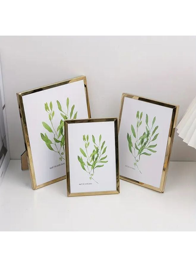 Stainless Steel Photo Frame Silvery Desktop Or Wall Hanging Durable Picture Frame Home Decor Gift - Image 1